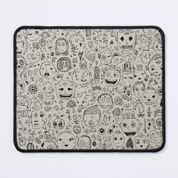 Item preview, Whimsical Doodle Chaos Collage – Cute Hand Drawn Faces, Creatures & Random Objects Art Print designed and sold by PixPixari.