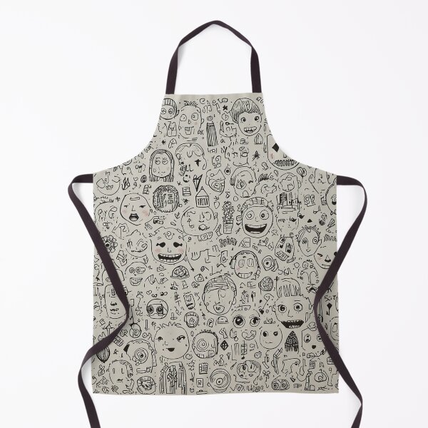 Item preview, Whimsical Doodle Chaos Collage – Cute Hand Drawn Faces, Creatures & Random Objects Art Print designed and sold by PixPixari.