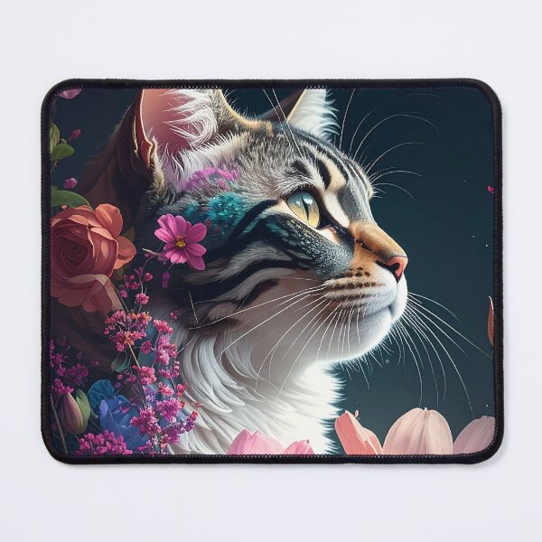 Item preview, Enchanted Floral Cat Profile designed and sold by ToxicInkArt.