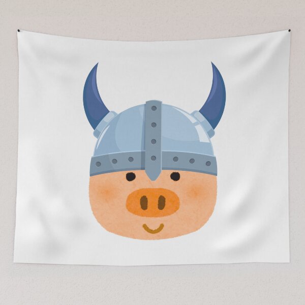 Item preview, Cute Viking Pig Funny Nordic Warrior designed and sold by CrownINDesign.