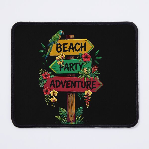 Item preview, Tropical Beach Party Adventure Sign with Parrot designed and sold by digitalbob60.