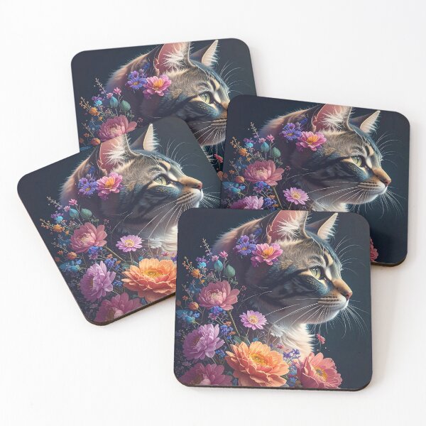 Item preview, Artistic Botanical Cat Portrait designed and sold by ToxicInkArt.