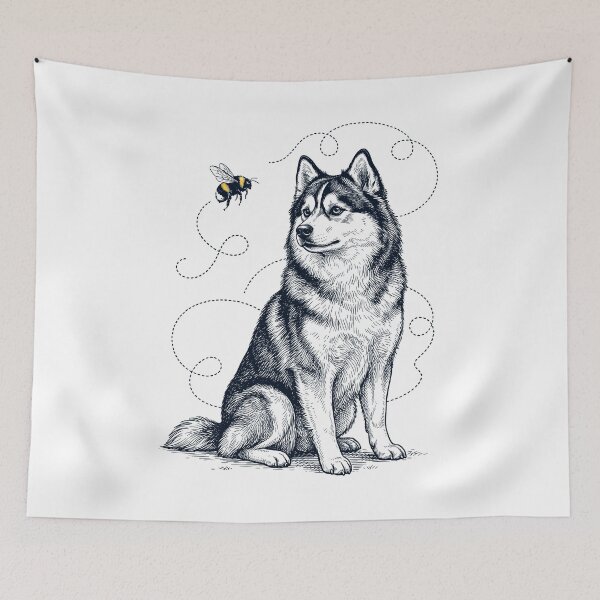 Item preview, Pomsky Bumble Bee Honeybee Dog Lover designed and sold by Kimberley King Art King Art.