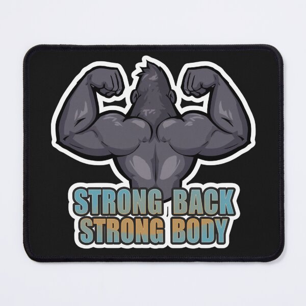 Item preview, Strong Back Strong Body – Cute Gorilla Cartoon Flexing Massive Muscles designed and sold by Sparkofart07.