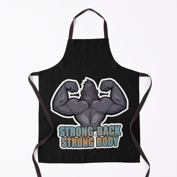 Item preview, Strong Back Strong Body – Cute Gorilla Cartoon Flexing Massive Muscles designed and sold by Sparkofart07.