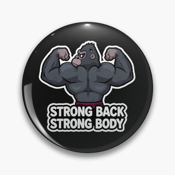 Item preview, Strong Back Strong Body – Cute Gorilla Cartoon Flexing Massive Muscles designed and sold by Sparkofart07.