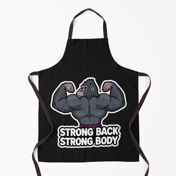 Item preview, Strong Back Strong Body – Cute Gorilla Cartoon Flexing Massive Muscles designed and sold by Sparkofart07.