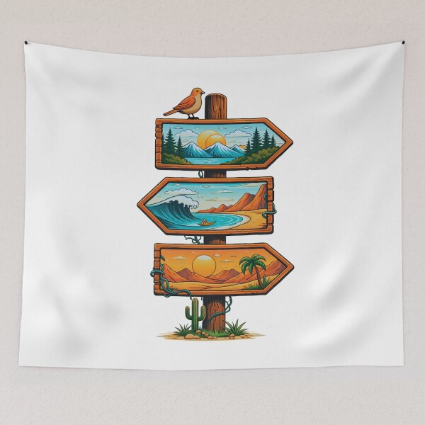 Item preview, Adventure Signpost Illustration T-Shirt designed and sold by Gabe1983.