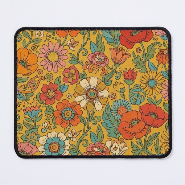 Item preview, Retro Groovy Floral Seamless Pattern - 70s Botanical Aesthetic designed and sold by FashioonTrends.