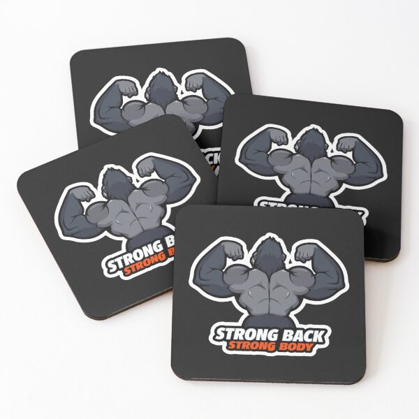 Item preview, Strong Back Strong Body – Cute Gorilla Cartoon Flexing Massive Muscles designed and sold by Sparkofart07.