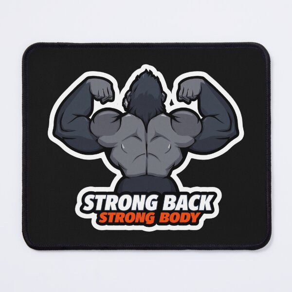Item preview, Strong Back Strong Body – Cute Gorilla Cartoon Flexing Massive Muscles designed and sold by Sparkofart07.