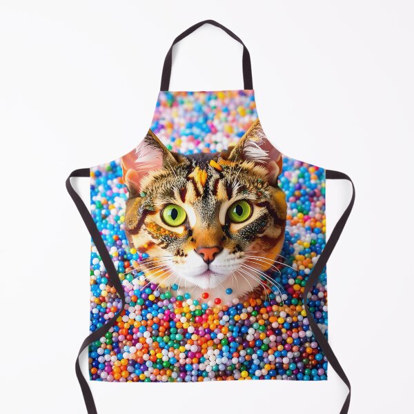 Item preview, Psychedelic Cat in Colorful Beads designed and sold by ToxicInkArt.