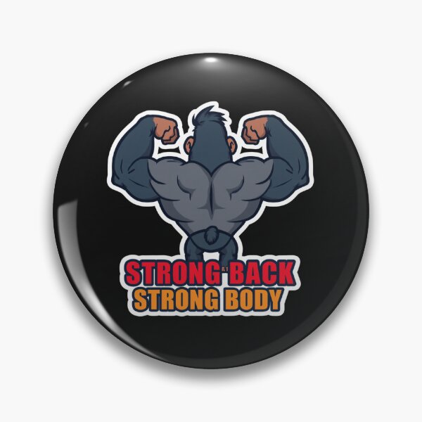 Item preview, Strong Back Strong Body – Cute Gorilla Cartoon Flexing Massive Muscles designed and sold by Sparkofart07.