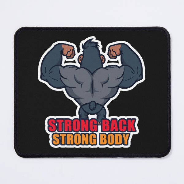 Item preview, Strong Back Strong Body – Cute Gorilla Cartoon Flexing Massive Muscles designed and sold by Sparkofart07.