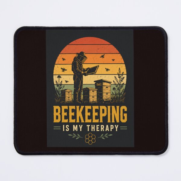 Item preview, Retro Beekeeping Honeycomb Sunset Silhouette designed and sold by HALYNA070824.