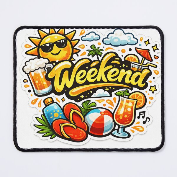 Item preview, Weekend Sticker | Fun Weekend Vibes Design | Relax and Enjoy Typography designed and sold by Nilucreations.