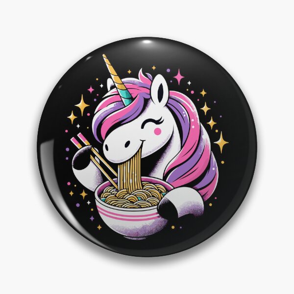 Item preview, Happy Kawaii unicorn eating ramen noodles designed and sold by Pineapple-Tree.