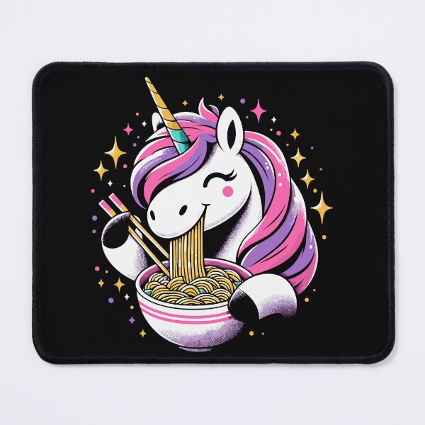 Item preview, Happy Kawaii unicorn eating ramen noodles designed and sold by Pineapple-Tree.