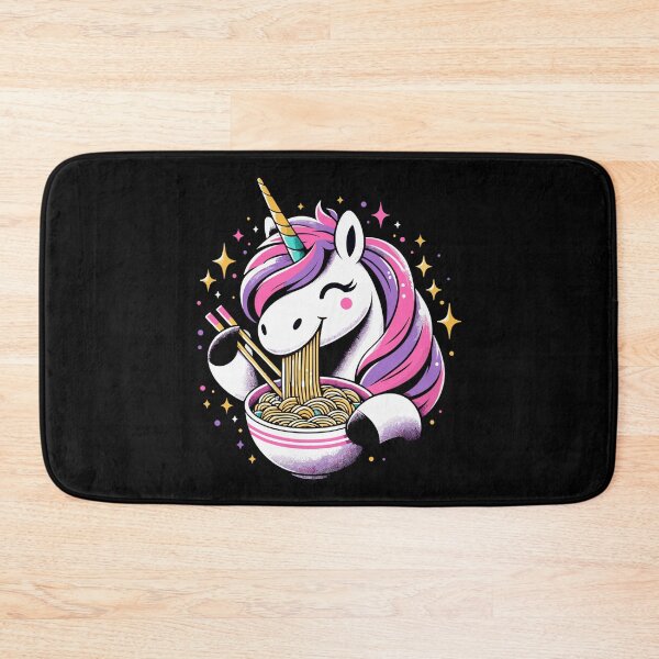 Item preview, Happy Kawaii unicorn eating ramen noodles designed and sold by Pineapple-Tree.