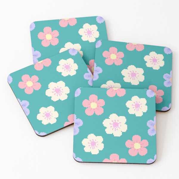Item preview, Pastel Pixel Floral Seamless Pattern designed and sold by HappySunday001.