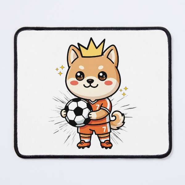 Item preview, Cute Shiba Inu Soccer Player Cartoon with Crown designed and sold by yuki-hana.