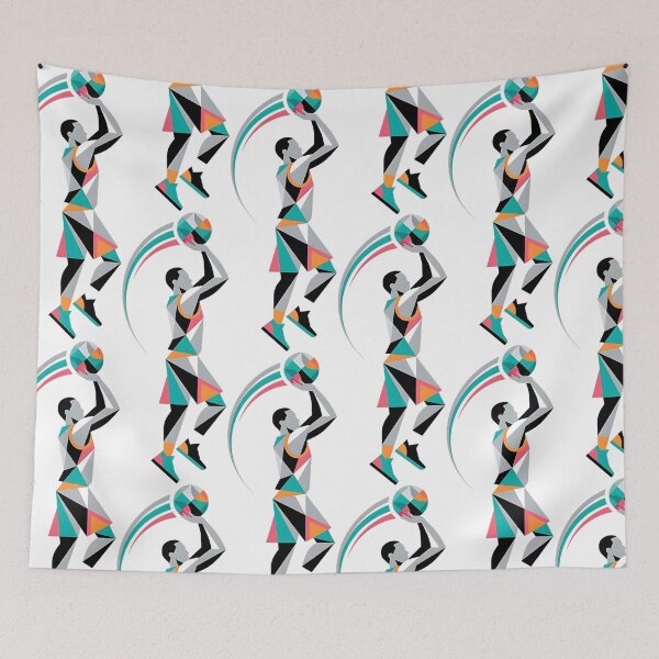 Item preview, Geometric Polygon Basketball Player Jump Shot Art designed and sold by onjcdesign.