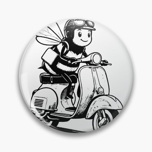 Item preview, Cute Retro Bee on Vespa Scooter Delivery designed and sold by evrankart.