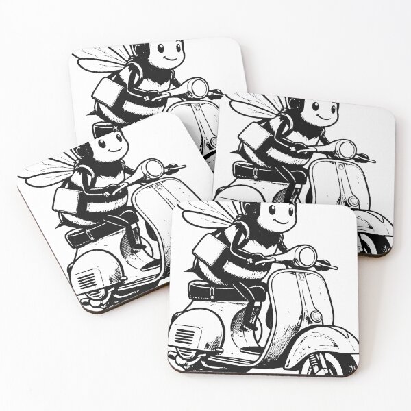 Item preview, Cute Retro Bee on Vespa Scooter Delivery designed and sold by evrankart.