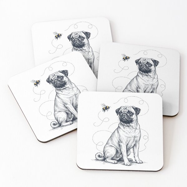 Item preview, Pug Bumble Bee Honeybee Dog Lover designed and sold by Kimberley King Art  King Art.