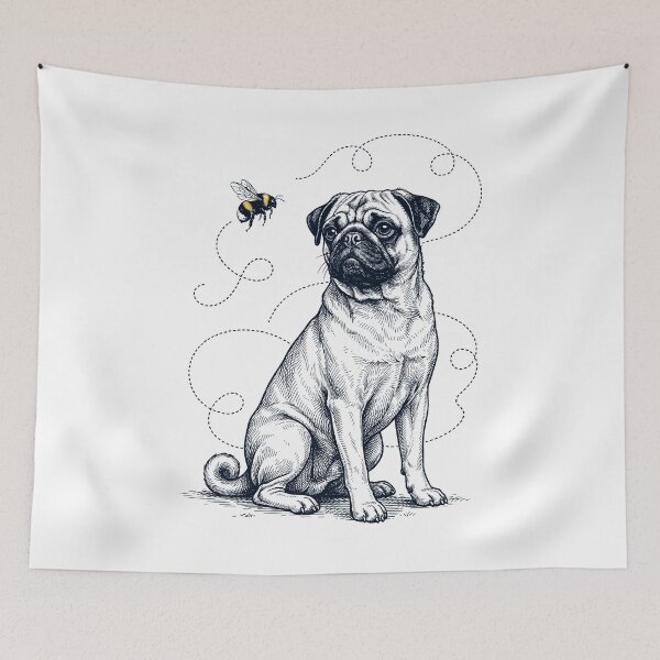 Item preview, Pug Bumble Bee Honeybee Dog Lover designed and sold by Kimberley King Art King Art.