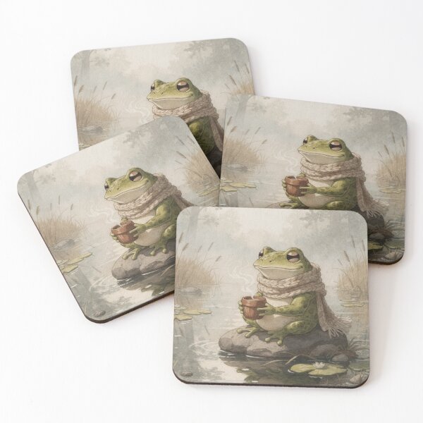 Item preview, Frog's Cozy Acorn Coffee Morning designed and sold by PictorialWhimsy.