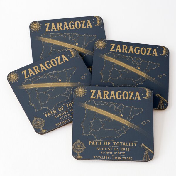 Item preview, Zaragoza Spain Total Solar Eclipse 2026 Totality Map designed and sold by CalmCapy Co.