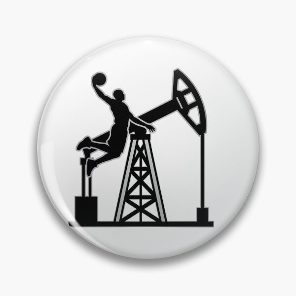 Item preview, Basketball Player Slam Dunk Oil Pump Silhouette designed and sold by onjcdesign.