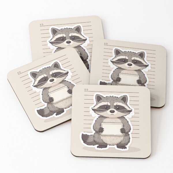 Item preview, Raccoon Thief Mugshot Lineup designed and sold by PictorialWhimsy.