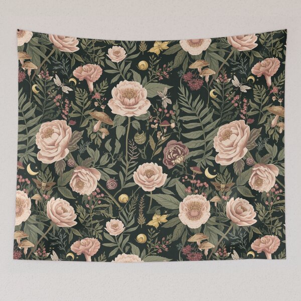 Item preview, Enchanted Garden Maximalist Botanical Seamless Pattern designed and sold by Pink-Blossoms.