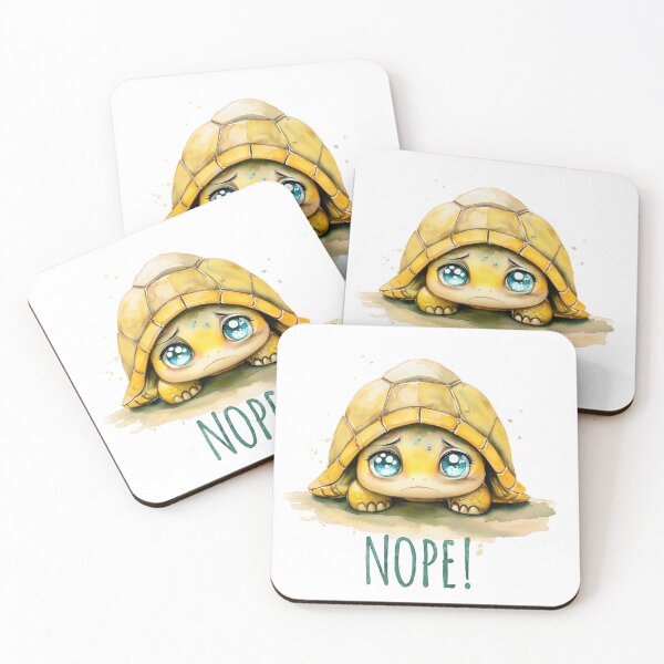 Item preview, Cute Watercolour Turtle Nope Introvert Funny Quote designed and sold by ArtisticDesignsbyLinda.
