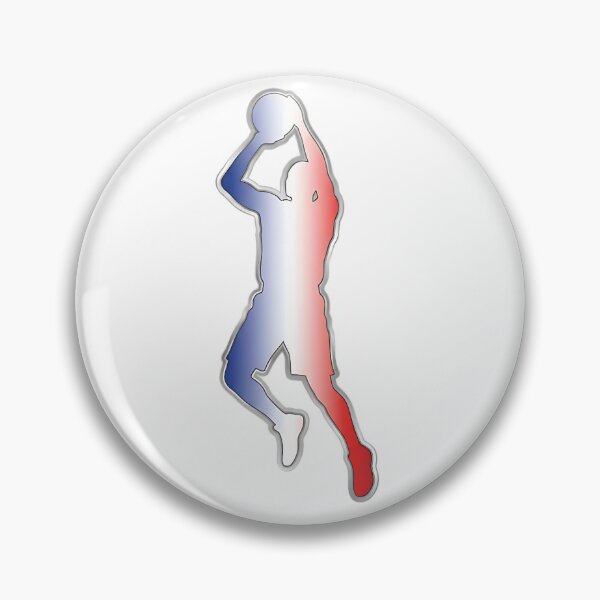 Item preview, Red White Blue Basketball Player Jump Shot Silhouette designed and sold by onjcdesign.
