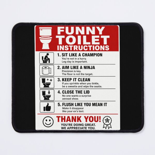 Item preview, Funny Toilet Instructions designed and sold by Beluga Cat.