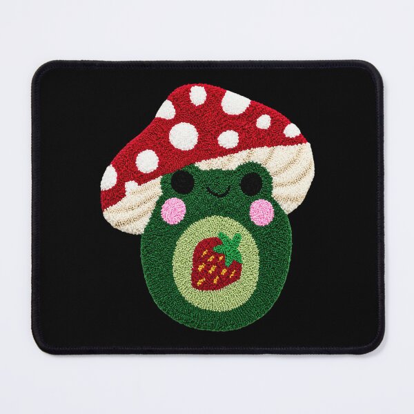 Item preview, Cute Strawberry Frog Mushroom Kawaii Tufted Rug Art designed and sold by ColorSplash123.