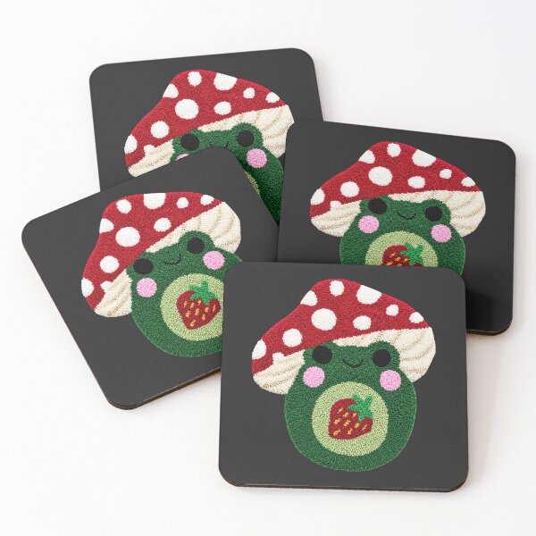 Item preview, Cute Strawberry Frog Mushroom Kawaii Tufted Rug Art designed and sold by ColorSplash123.