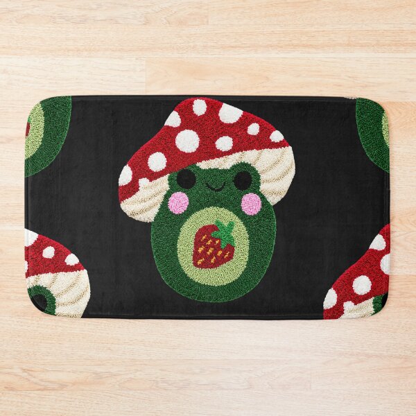 Item preview, Cute Strawberry Frog Mushroom Kawaii Tufted Rug Art designed and sold by ColorSplash123.