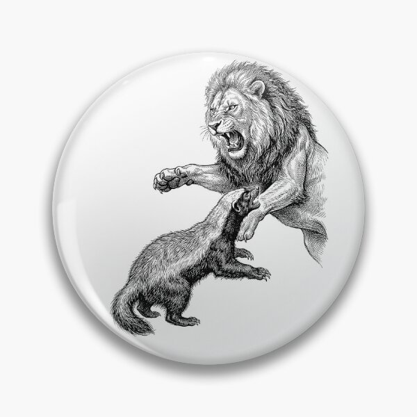 Item preview, The battle of the honey badger with the lion designed and sold by krabbaraban.