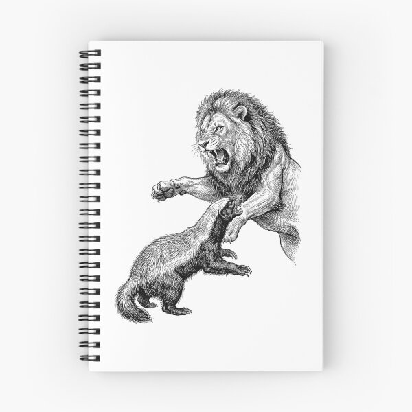 Item preview, The battle of the honey badger with the lion designed and sold by krabbaraban.