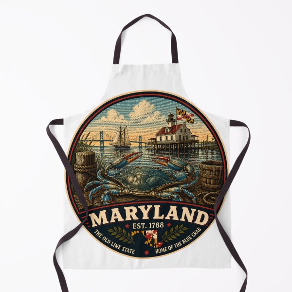 Item preview, Retro Maryland State Badge – Vintage Blue Crab Travel Design designed and sold by Mac Sketches.