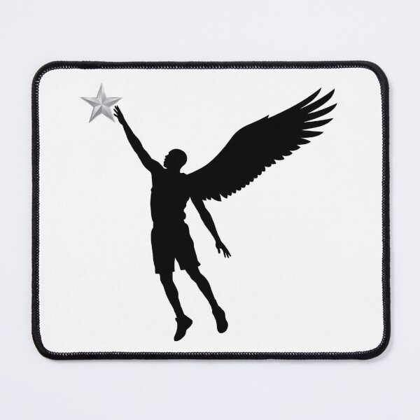 Item preview, Silver Star Dark Eagle Wings Emblem Badge Art designed and sold by onjcdesign.