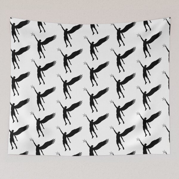 Item preview, Silver Star Dark Eagle Wings Emblem Badge Art designed and sold by onjcdesign.