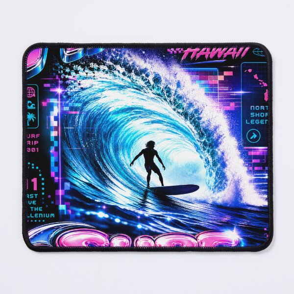 Item preview, Y2K Neon Pipeline Surf – Chrome Wave Rider T-Shirt Design designed and sold by Jandedan.