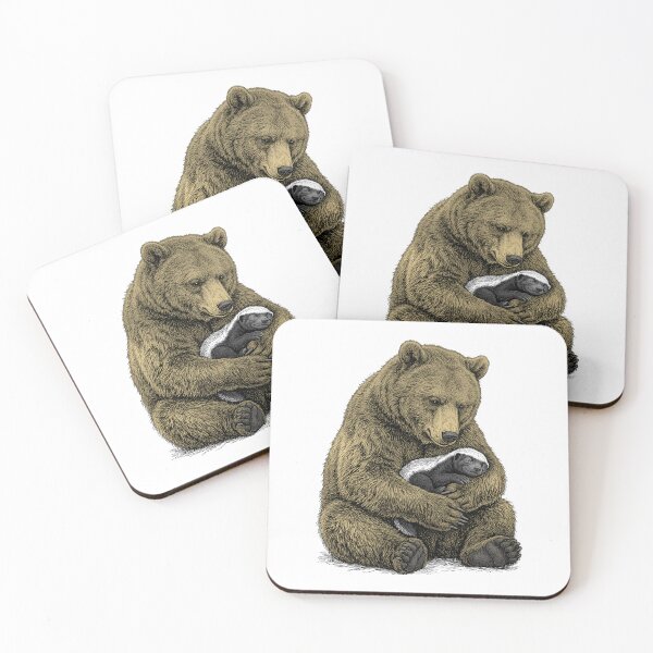 Item preview, A bear with a sleeping honey badger designed and sold by krabbaraban.