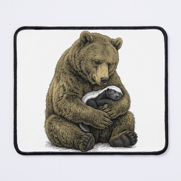 Item preview, A bear with a sleeping honey badger designed and sold by krabbaraban.