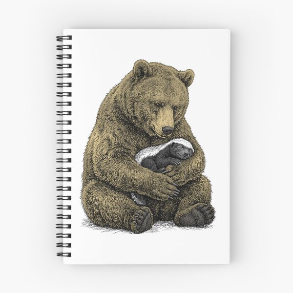 Item preview, A bear with a sleeping honey badger designed and sold by krabbaraban.